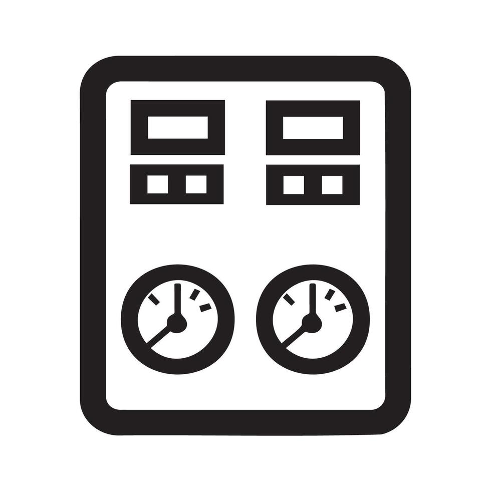 Simple Icon of Control Panel with Gauges vector