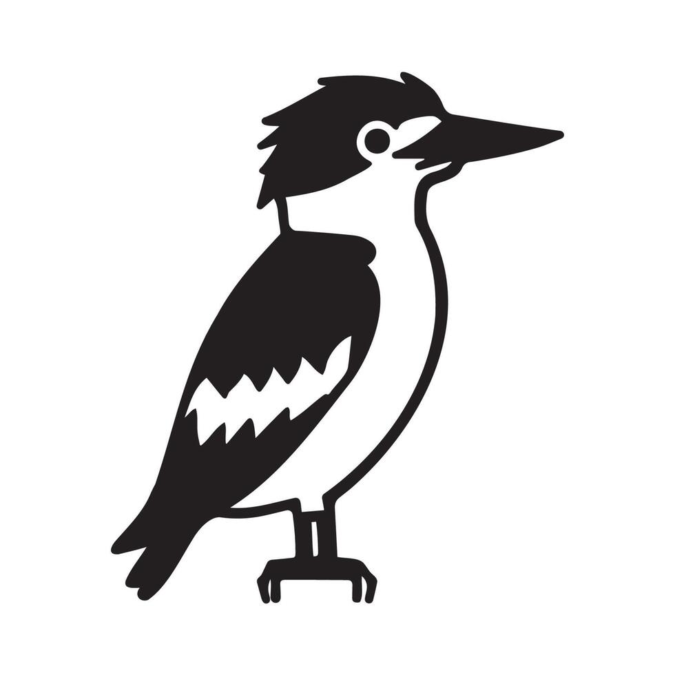 Minimalist Black and White Bird Silhouette Design vector
