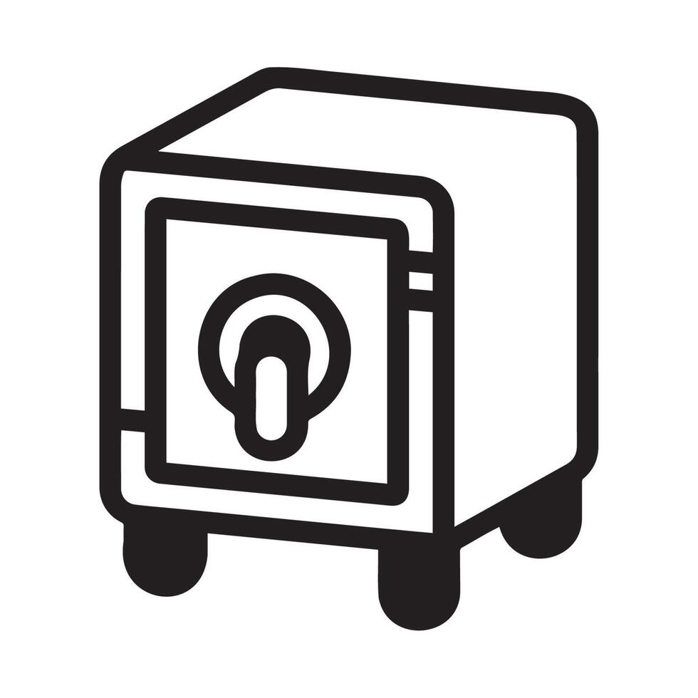 Simple Line Art of a Safe Icon for Security Concepts vector