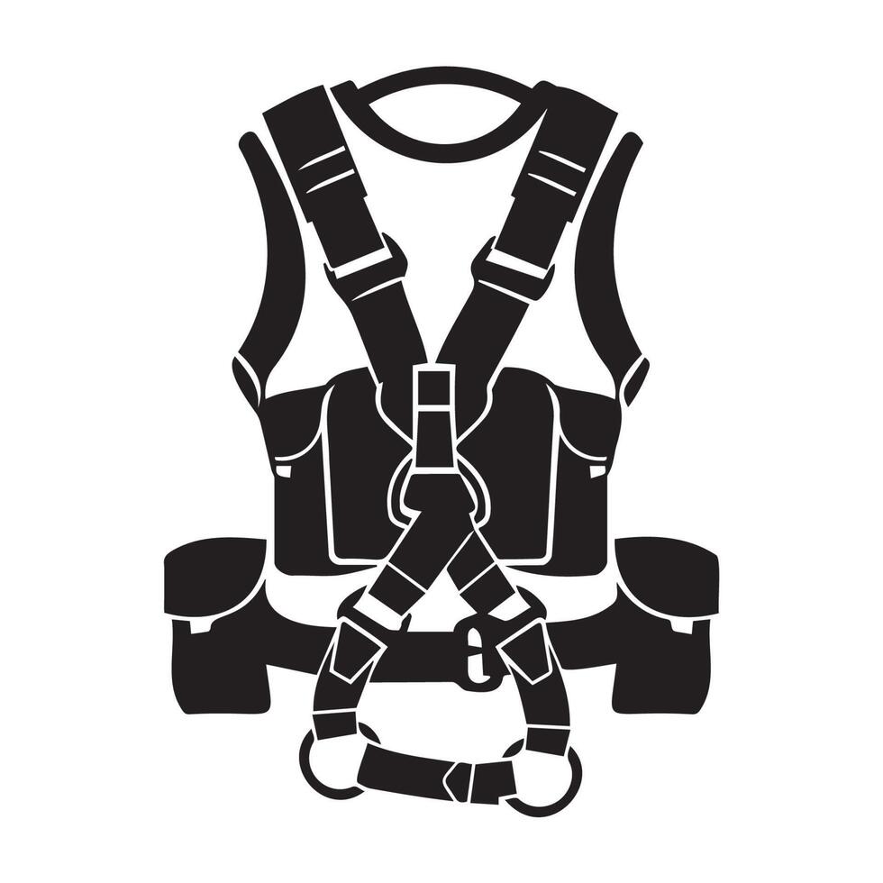 Safety Harness for Climbing and Construction Work vector