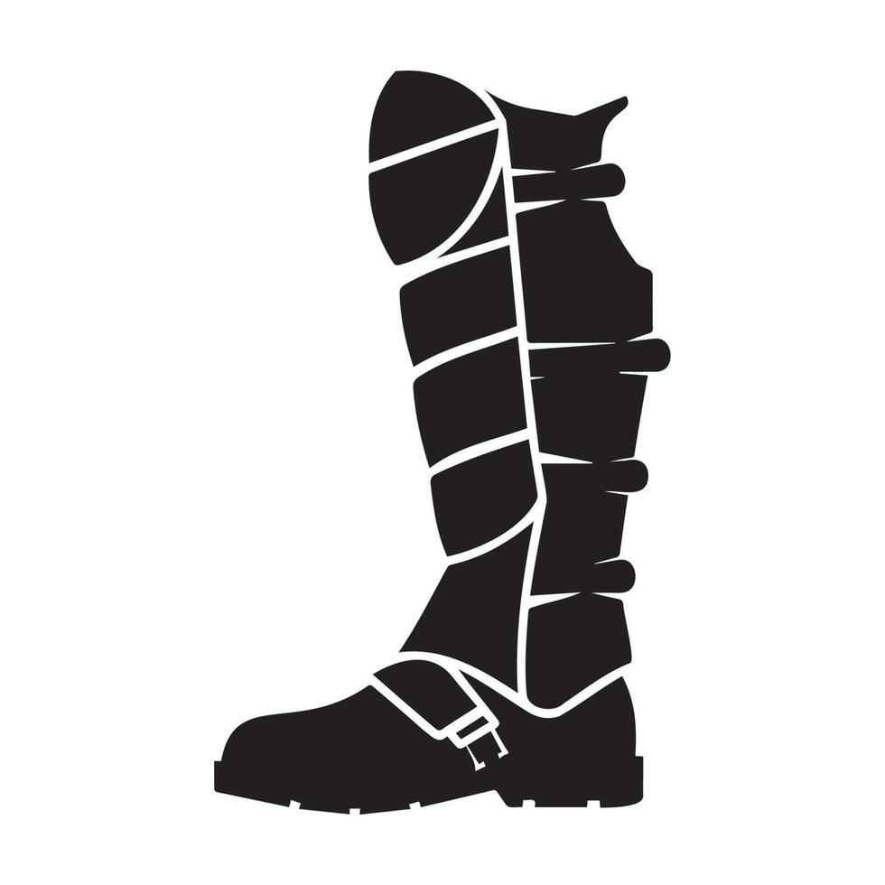 Black Silhouette of a Medical Walking Boot vector