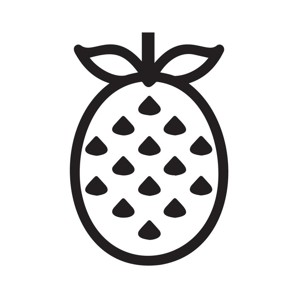 Simple Pineapple Icon in Minimalist Style vector
