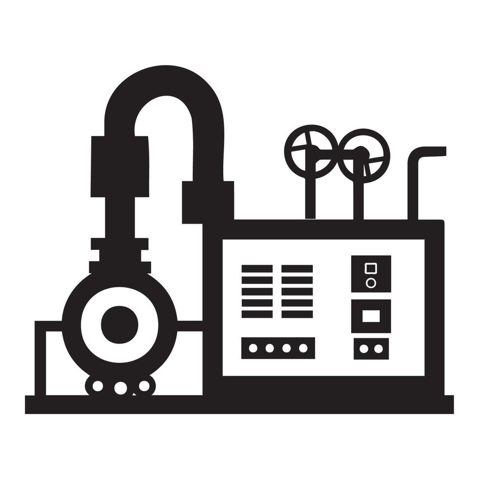 Industrial Machine with Pipes and Control Panel vector