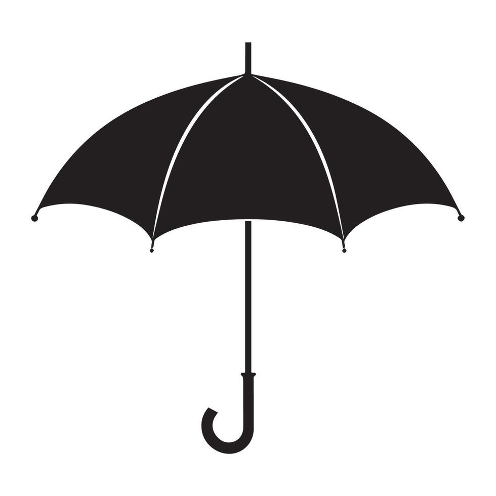 Simple Black Umbrella Icon Graphic vector