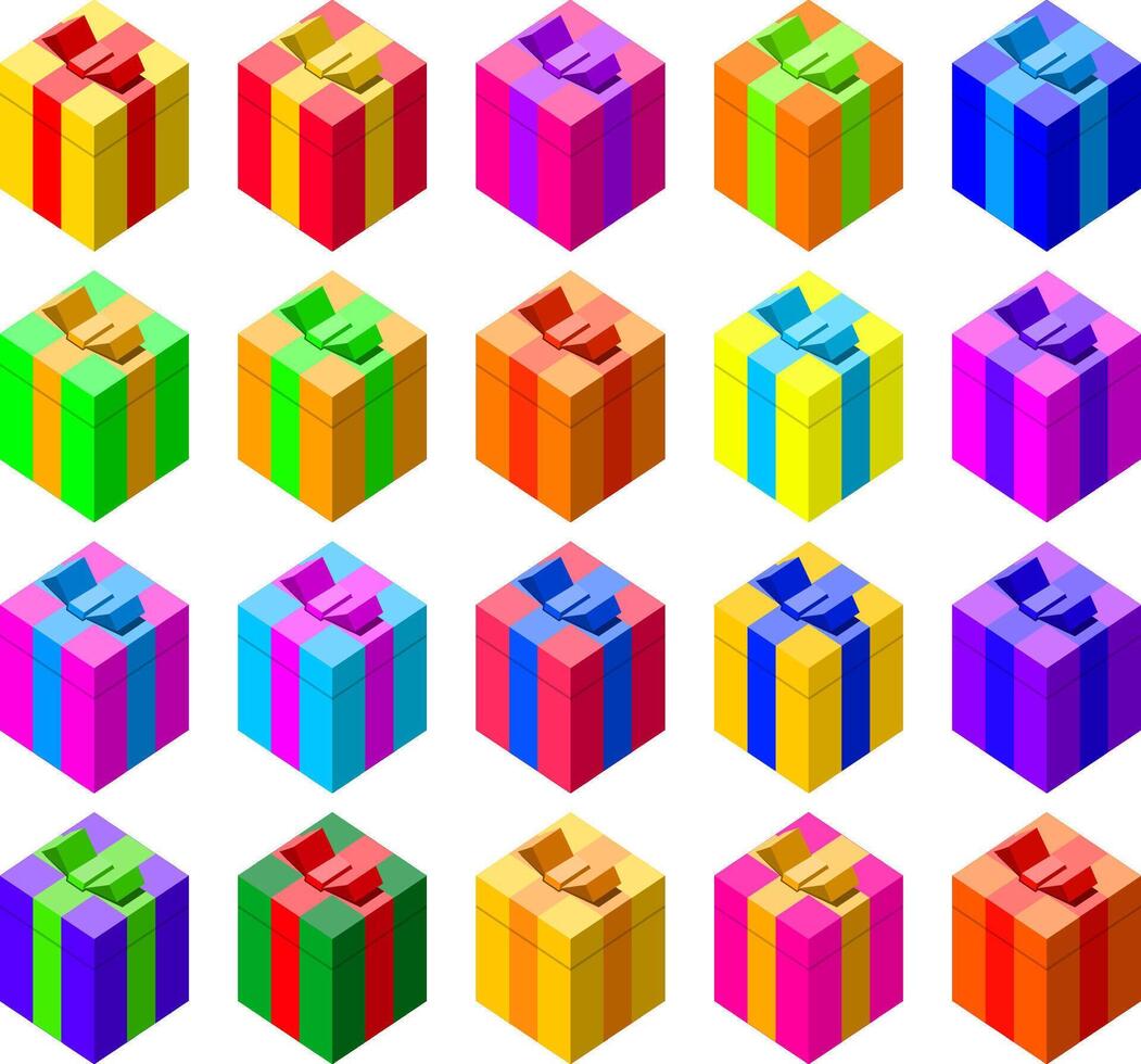 Set of colorful gift boxes vector