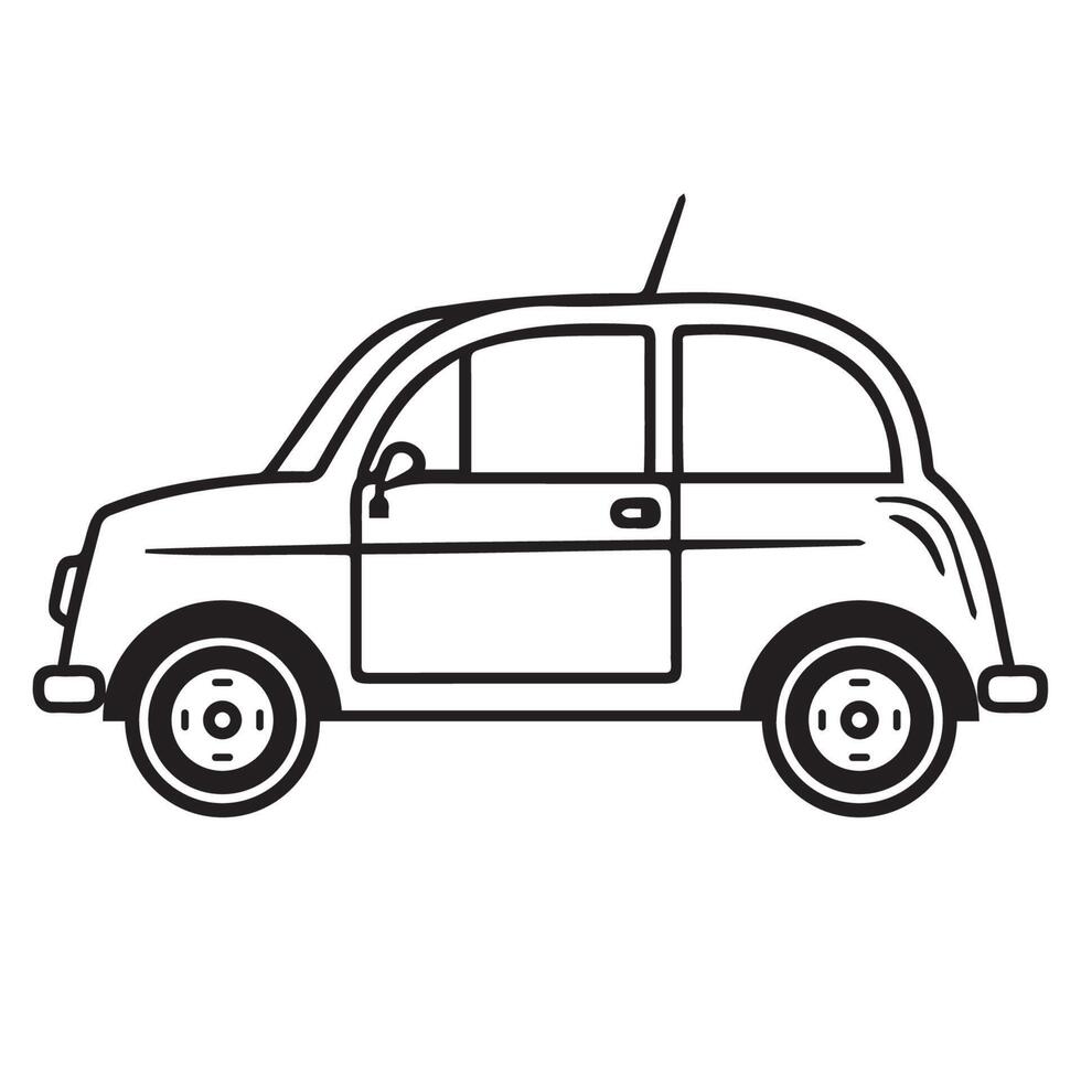 Vintage Car Outline Drawing for Design Projects vector