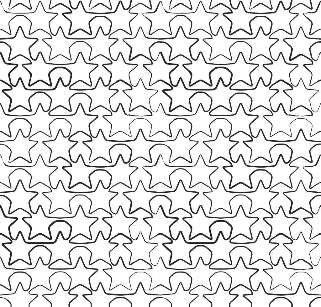 Seamless pattern with ink stars drawing vector