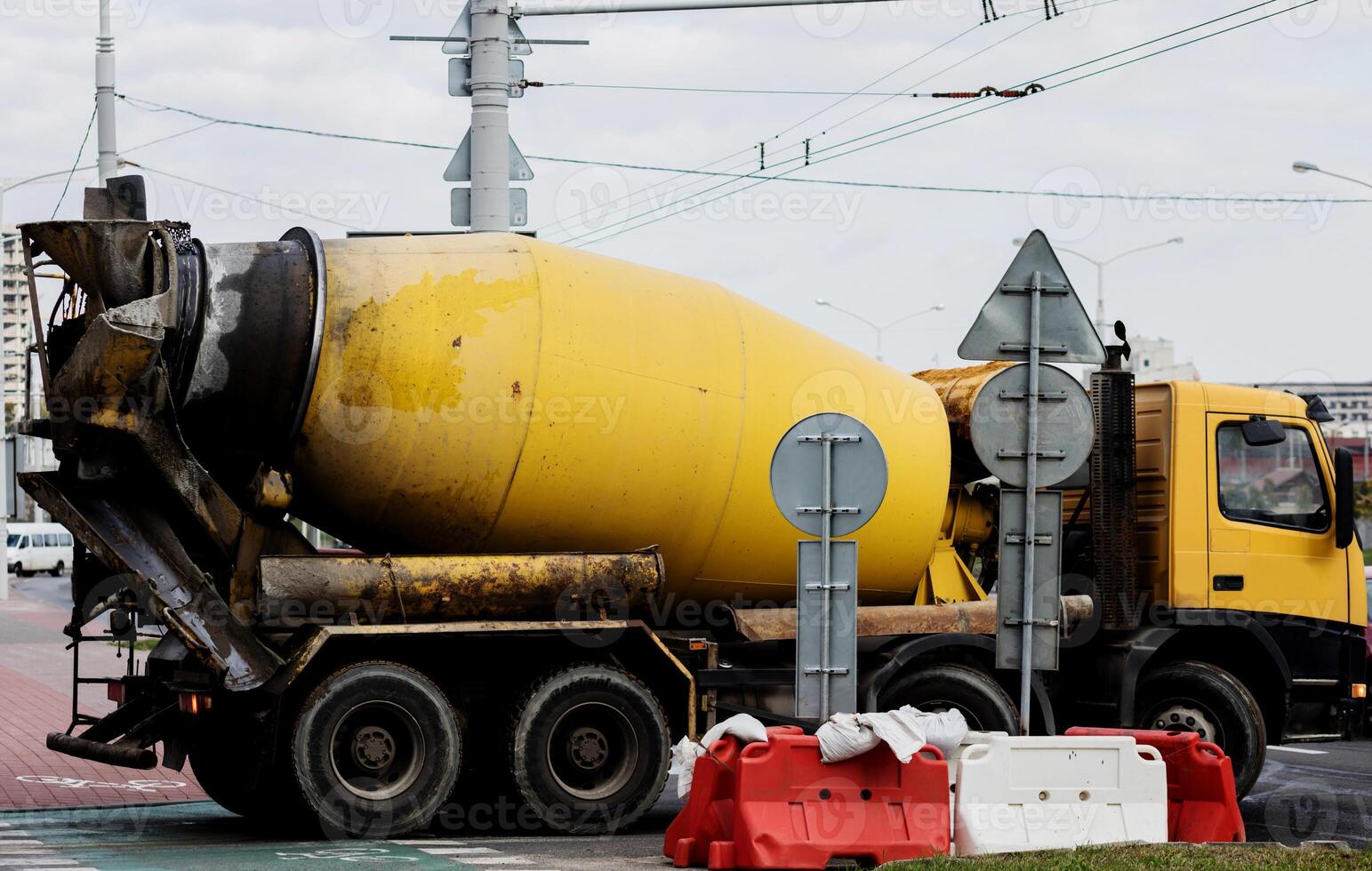 Heavy Yellow Concrete Truck photo