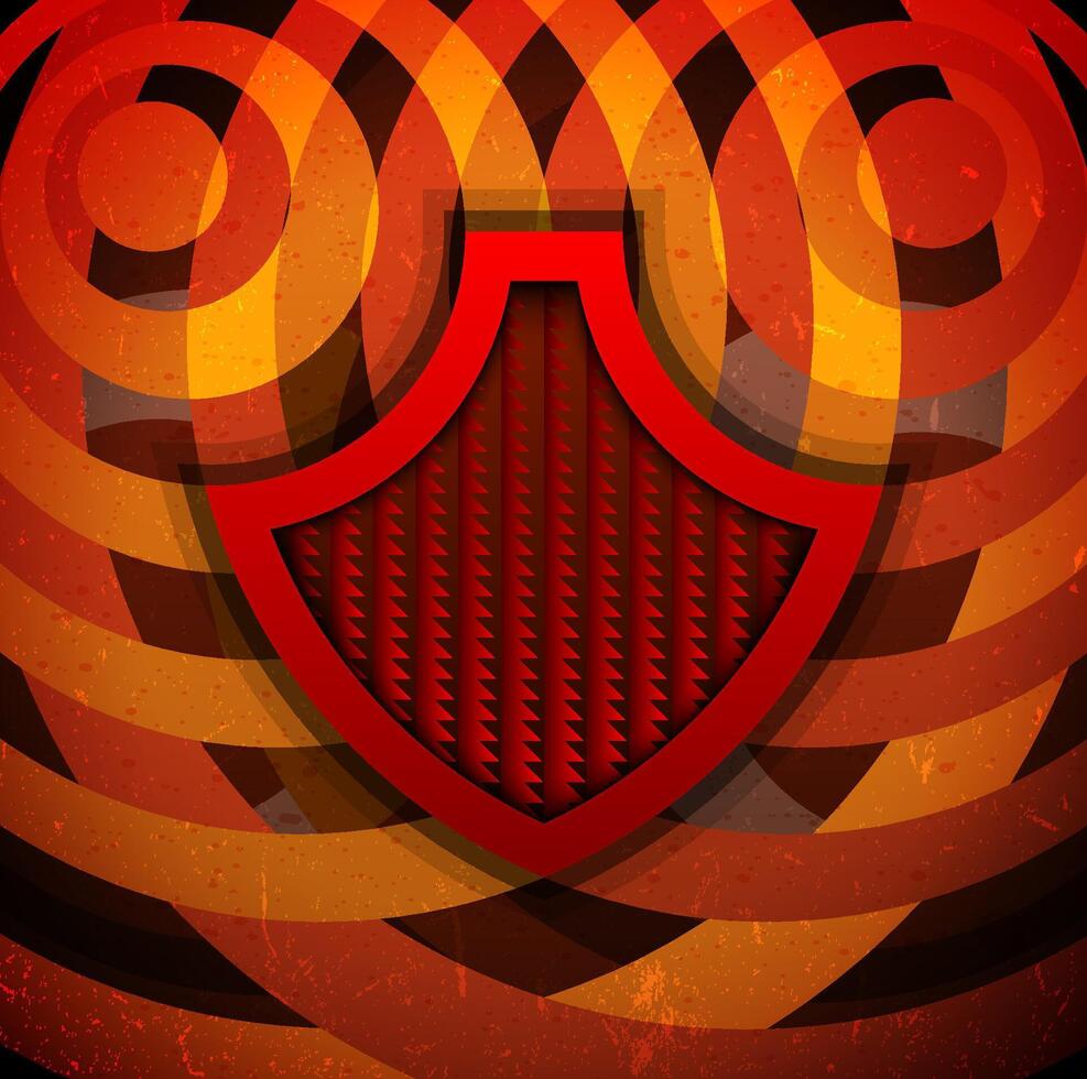 Retro poster with shield vector