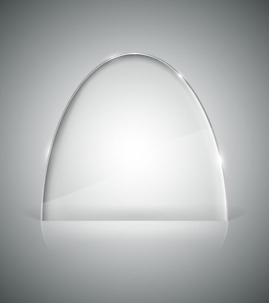 Transparent elliptic glass stand vector