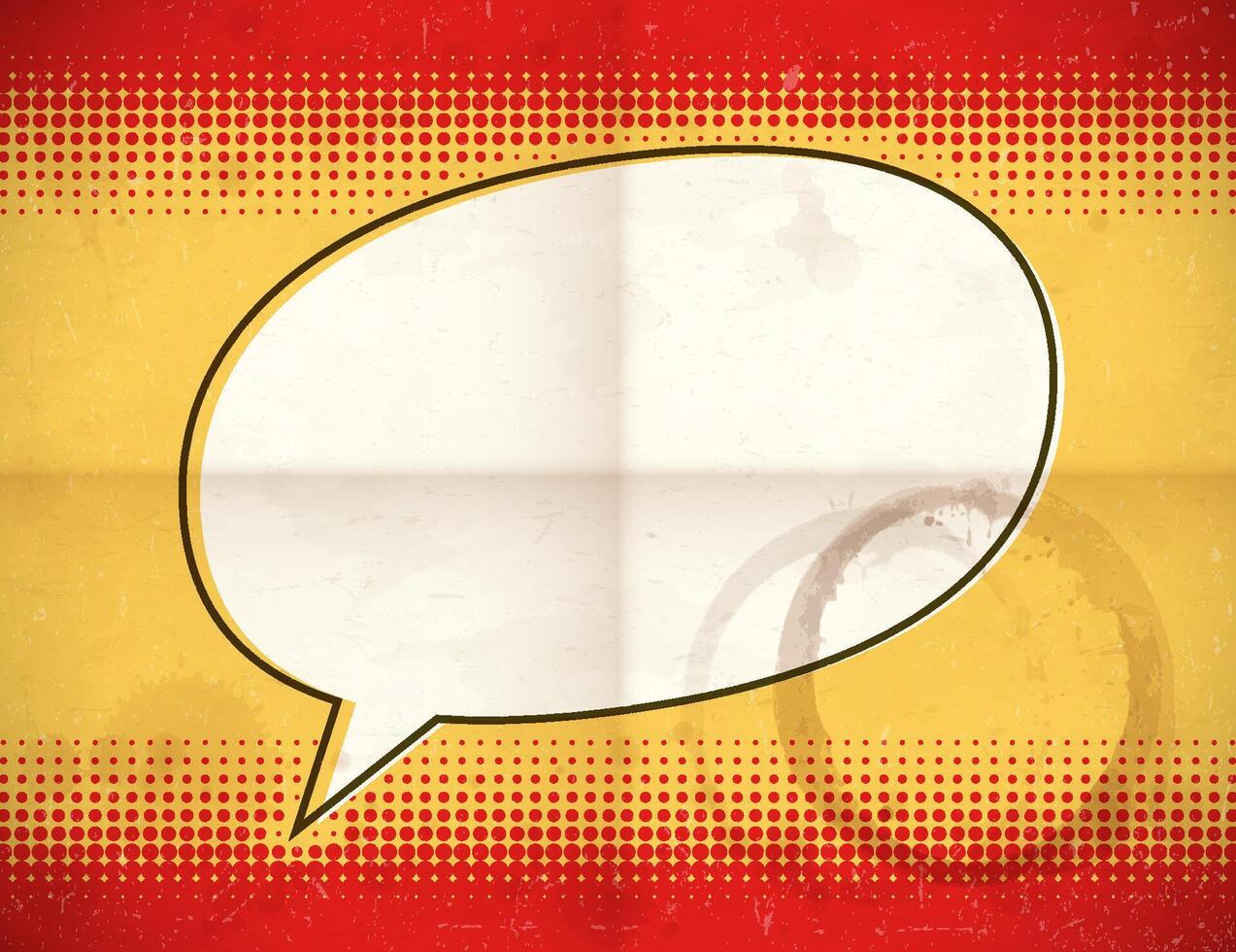 Retro speech bubble on halftone card vector
