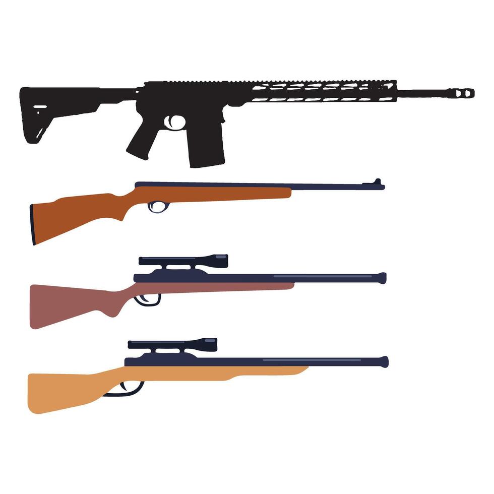 Very nice looking 4 rifles vector