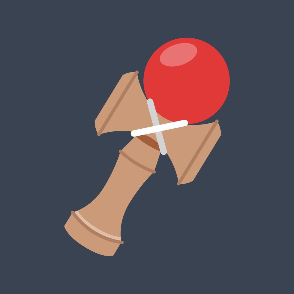 Kendama Japanese traditional toy in flat design. vector