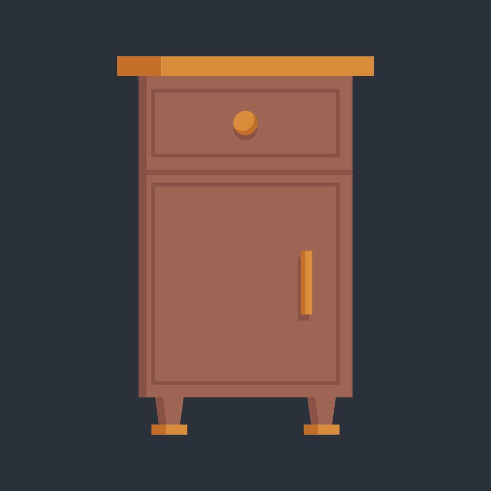 wooden shelf in flat design. vector