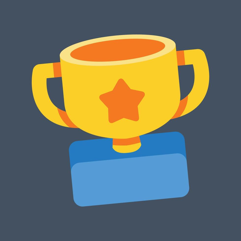 golden cup with star sign in flat design. vector