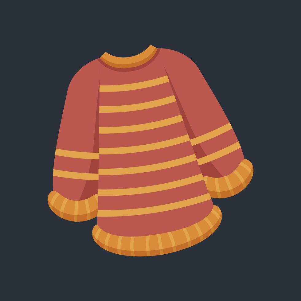 striped brown sweater in flat design vector