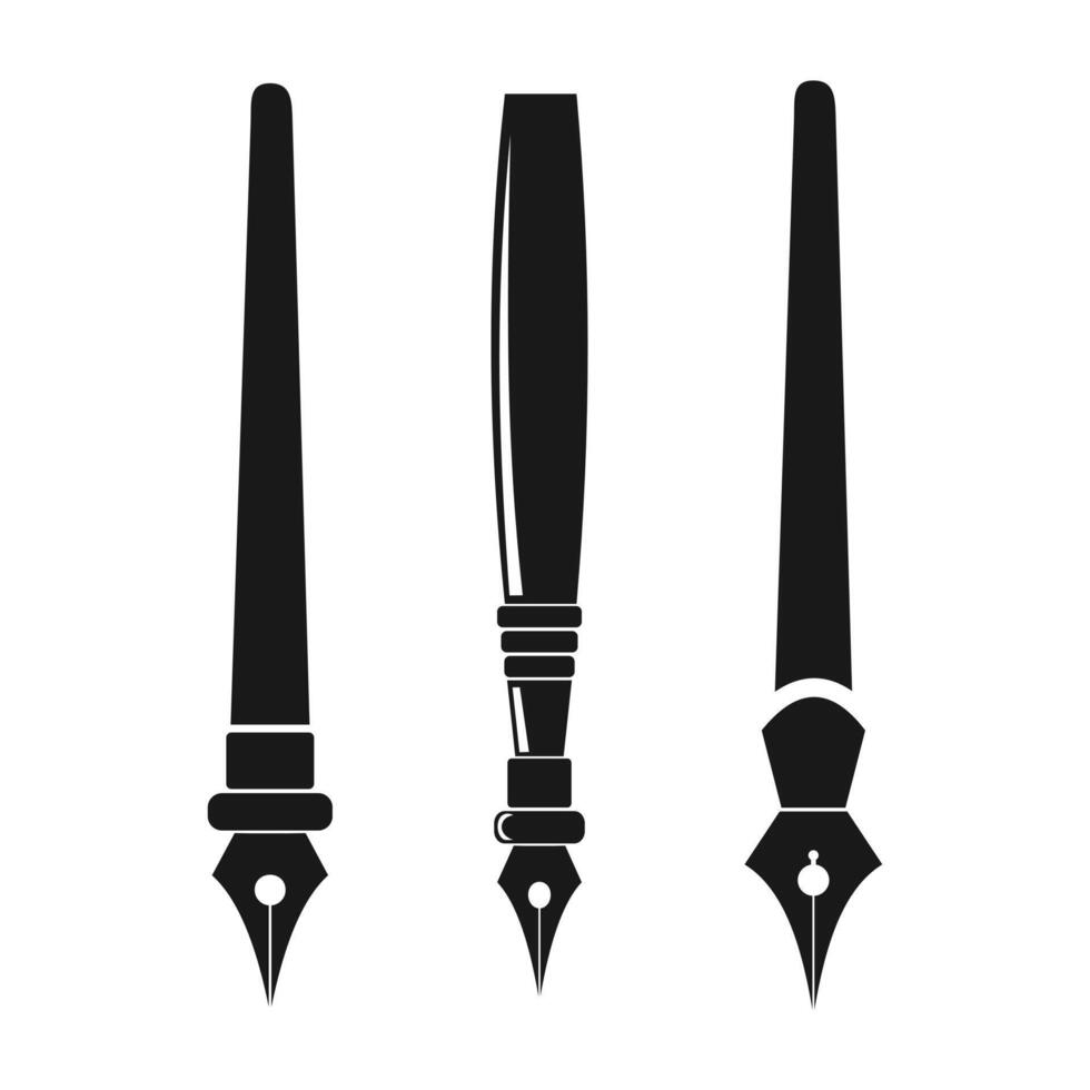 Set of ink pens collection vector