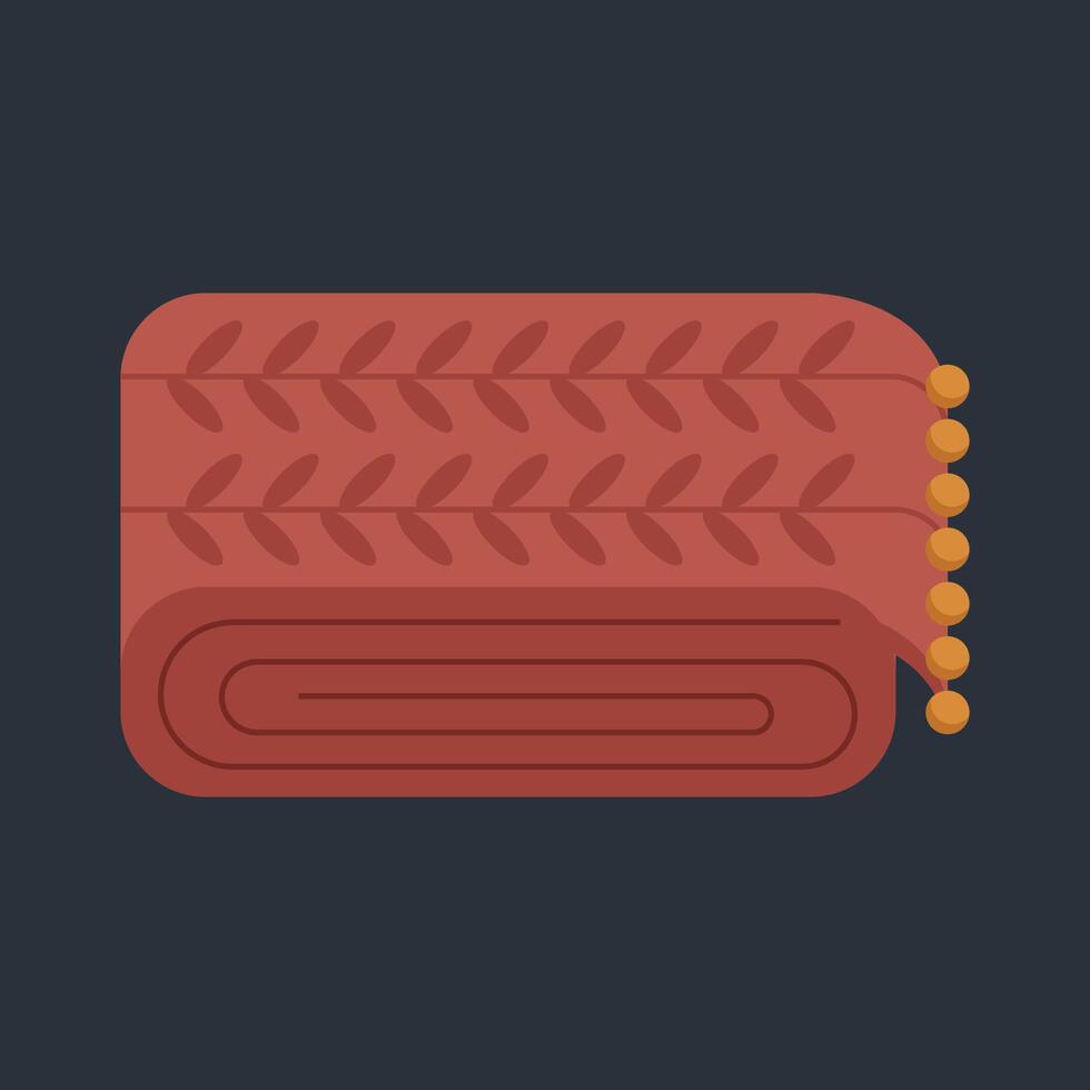 folded scarf in flat design. vector