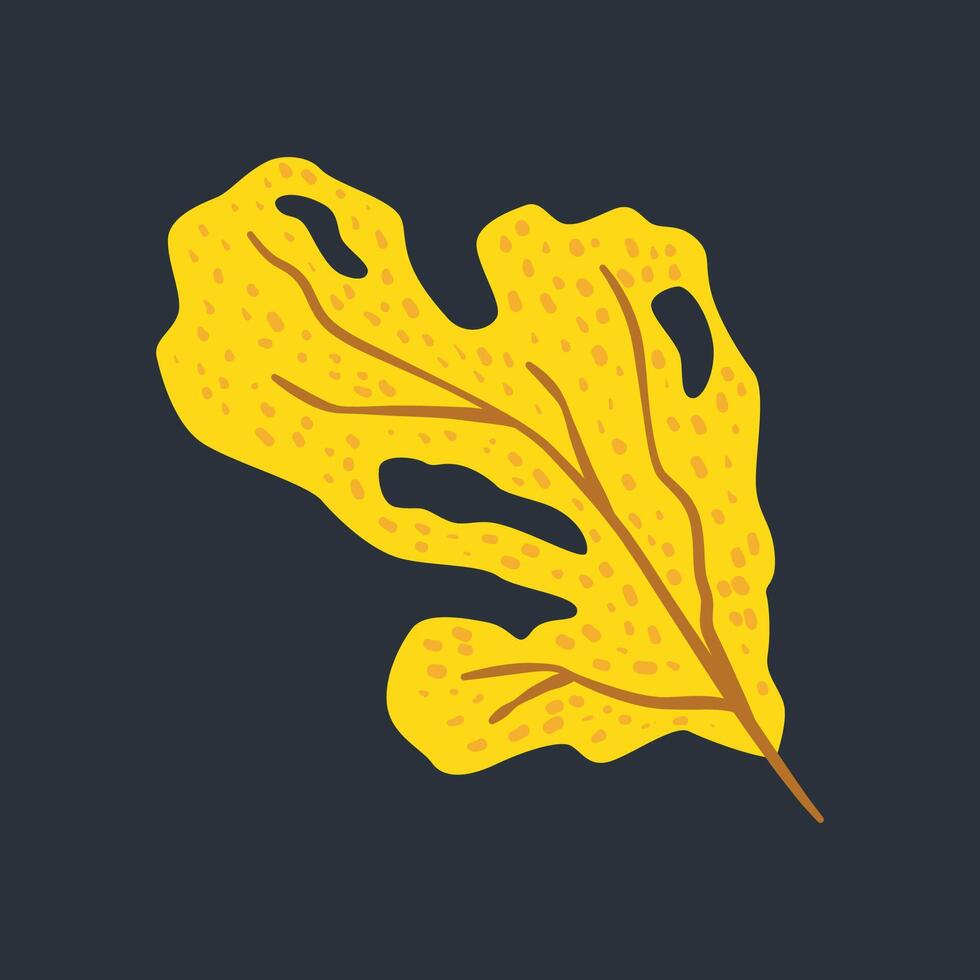 yellow sea leave coral in flat design. vector