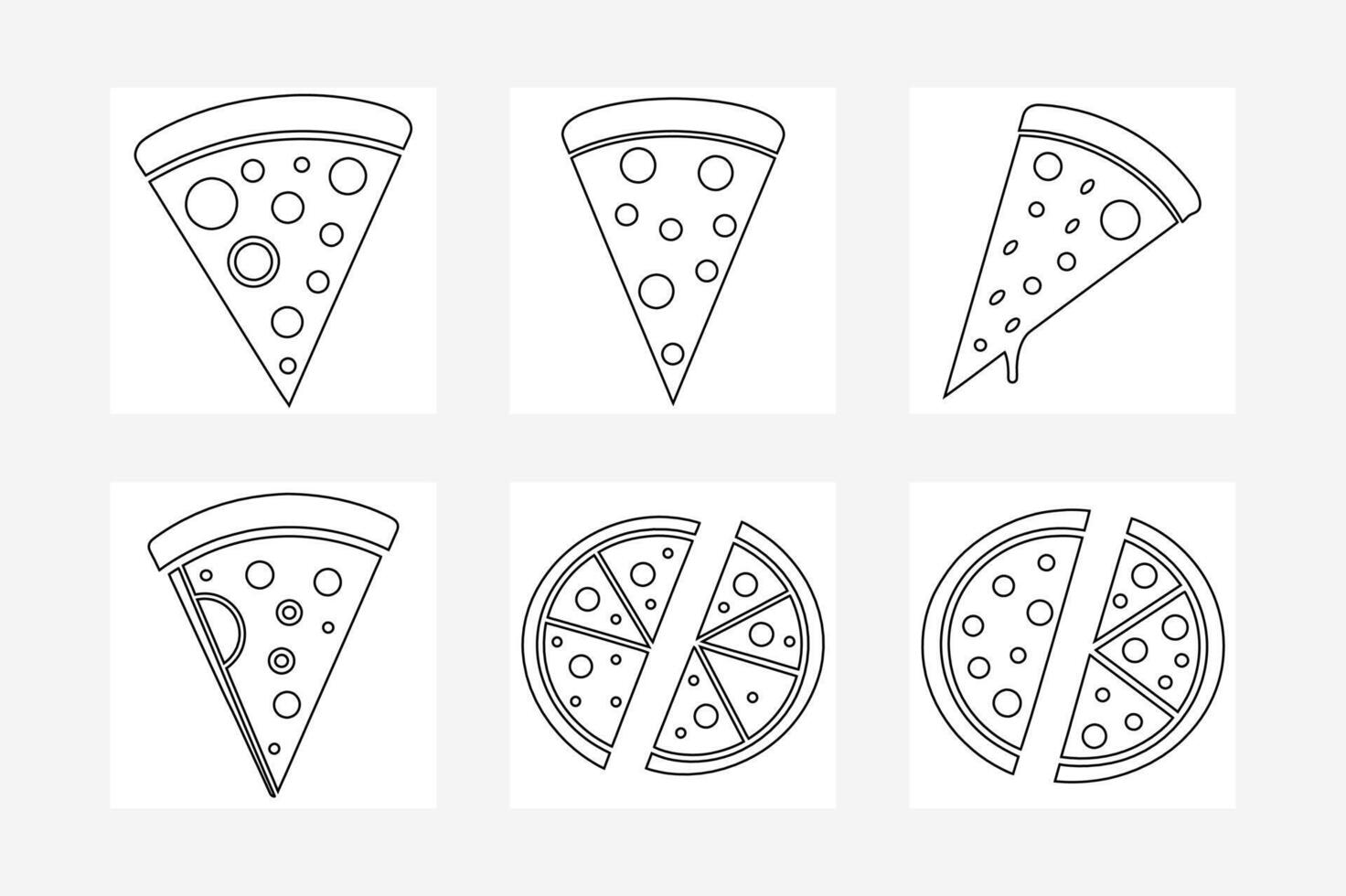 Minimalist One Line Pizza Illustration on White Background Modern Food Art Design vector