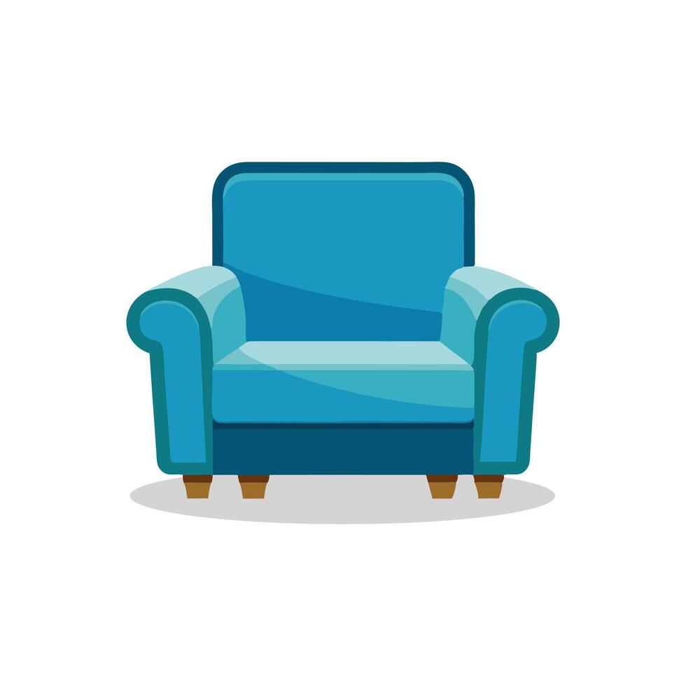 Recliner Living Room Furniture isolated flat illustration on white background vector