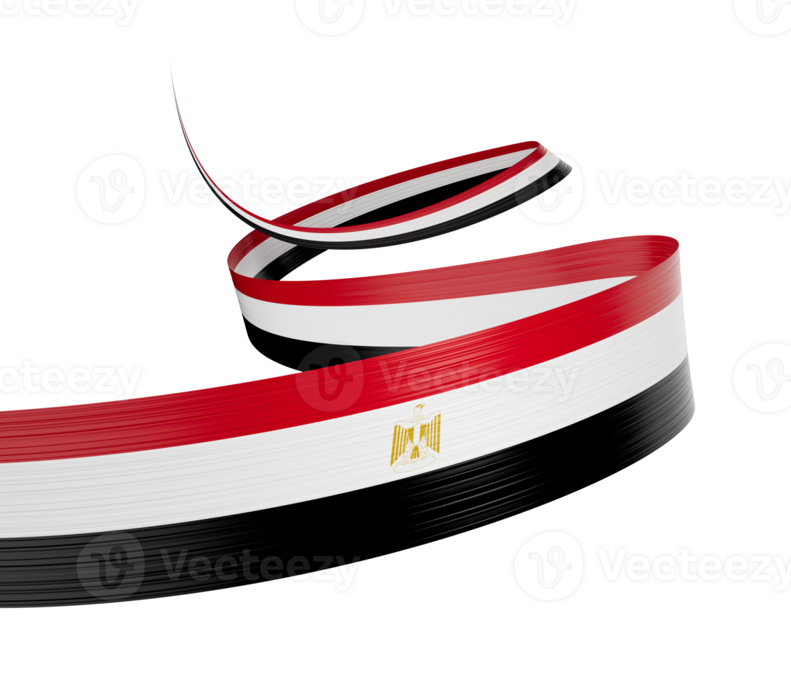 3d Flag Of Egypt 3d Waving Ribbon Flag, 3d illustration png