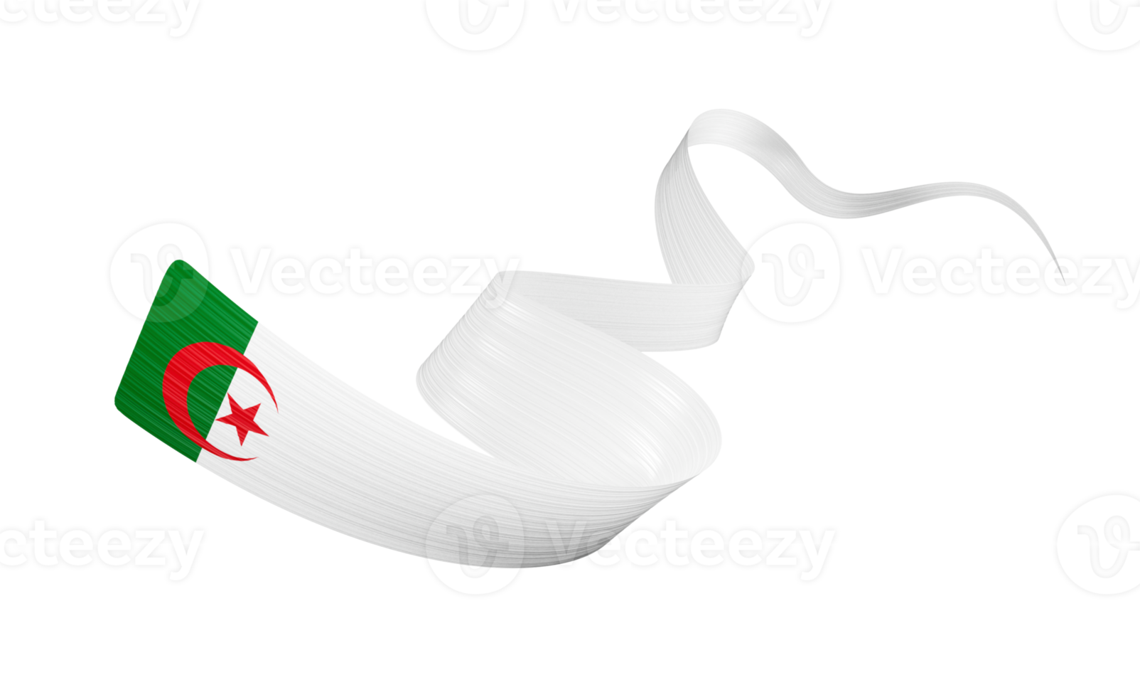 3d Flag Of Algeria 3d Wavy Shiny Algeria Ribbon 3d Illustration png