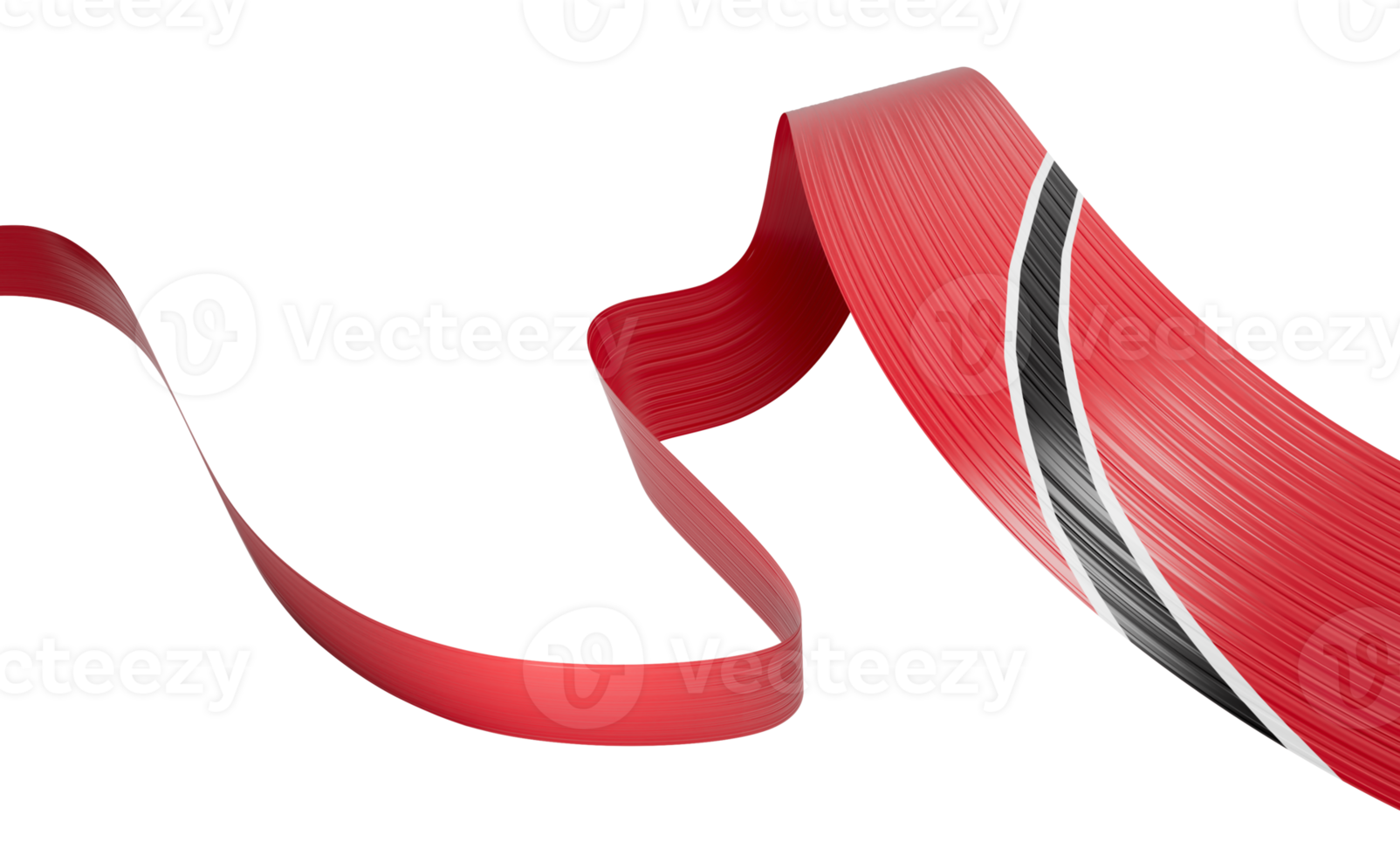 3d Flag Of Trinidad And Tobago 3d Wavy Shiny Ribbon 3d Illustration png