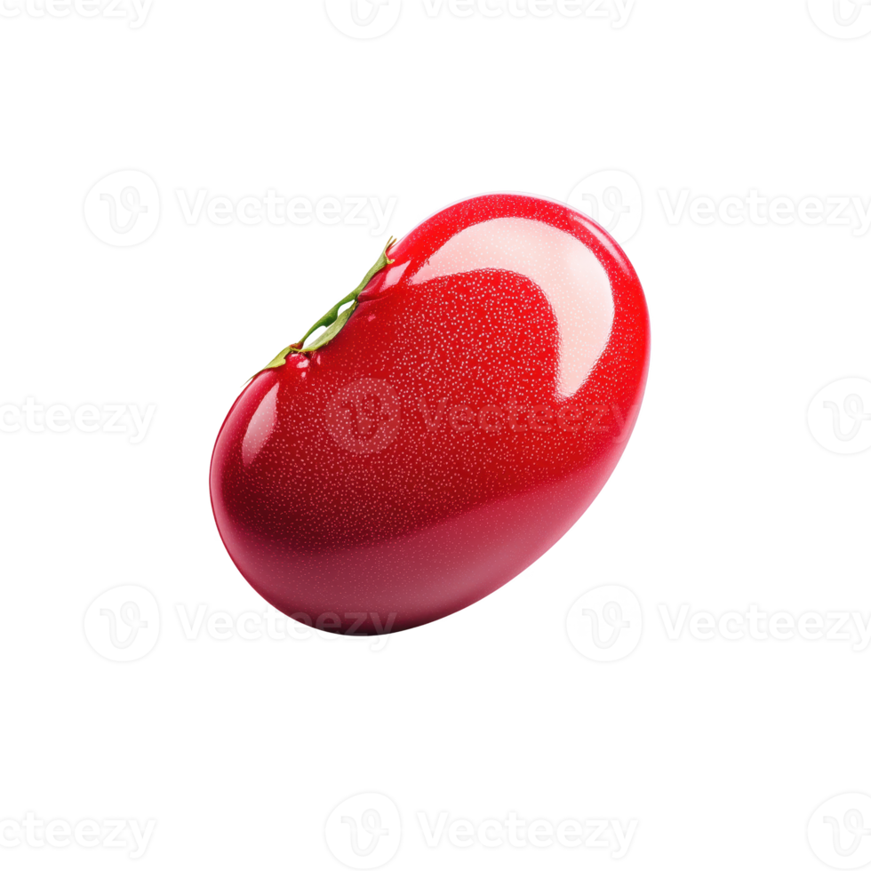 Fresh, shiny tomato isolated on transparent background, showcasing its vibrant color and smooth texture. png