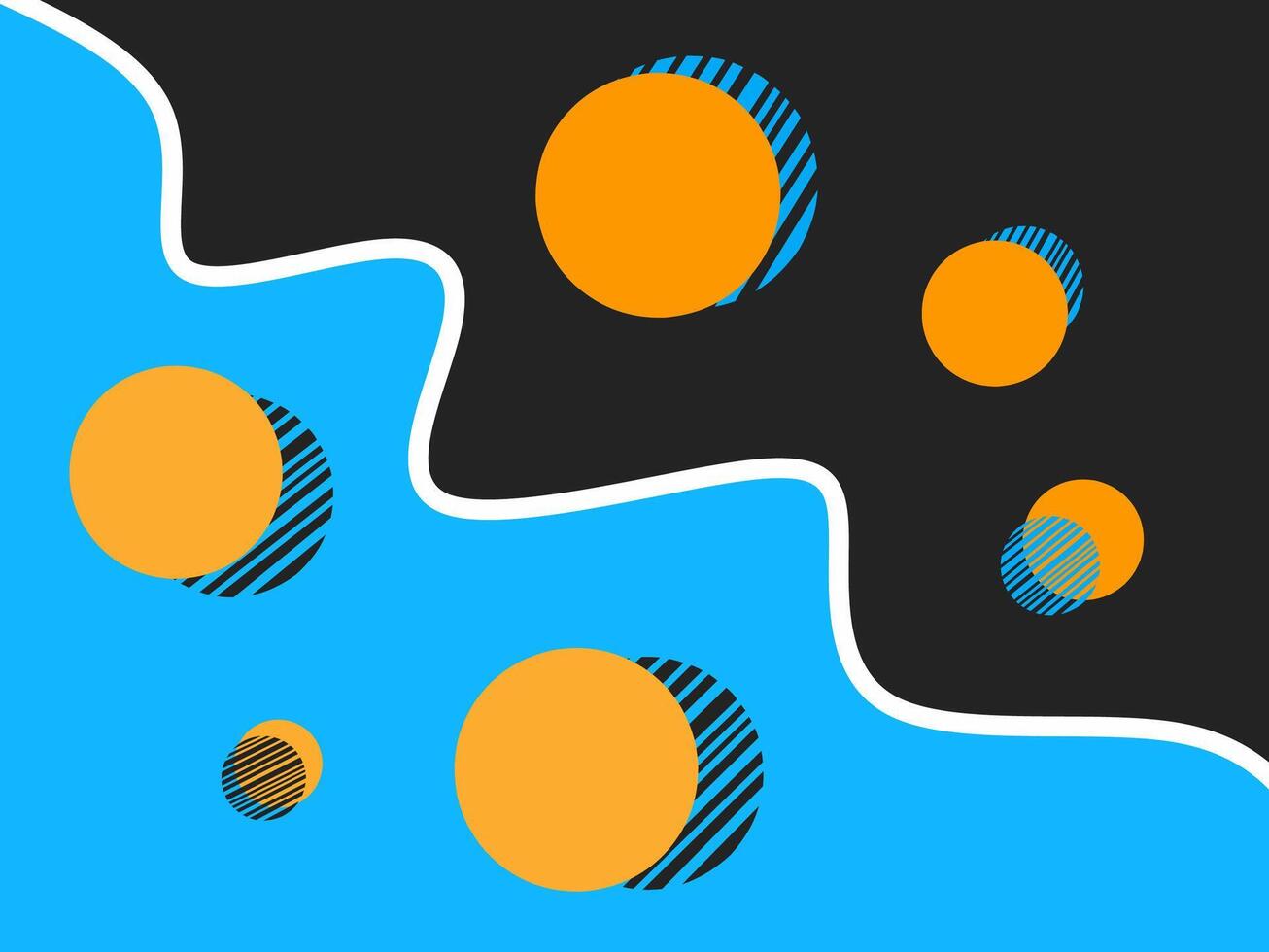 An illustration of circles on a blue background vector