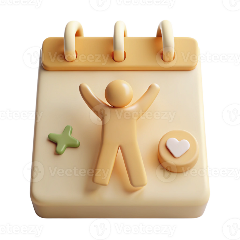 Calendar Icon with Happy Person and Heart png