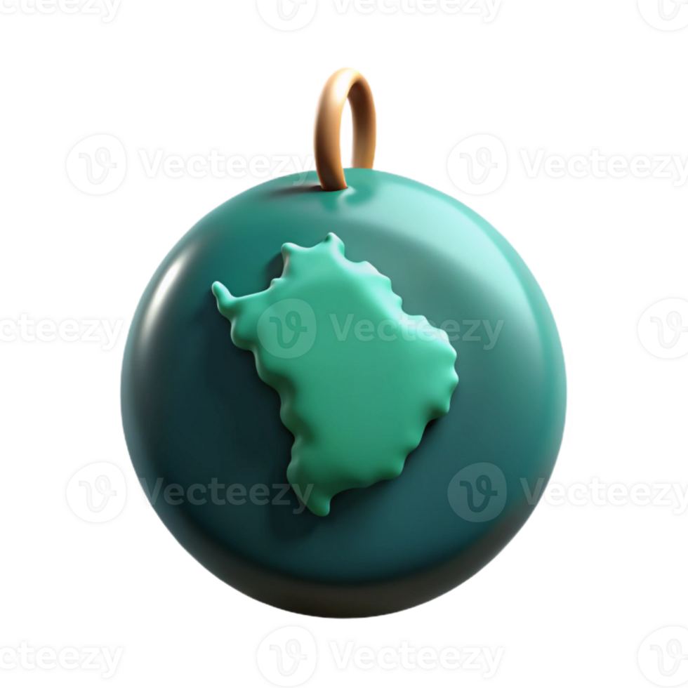 3d rendido enfeite com uma verde blob png
