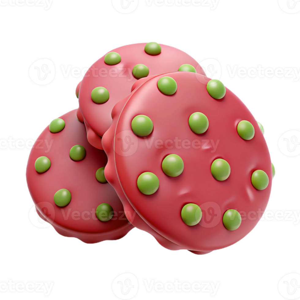 Red and Green Cookies with Polka Dots png