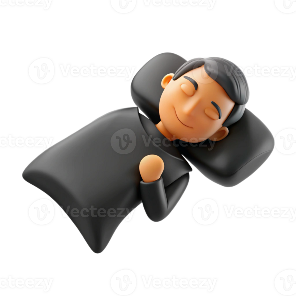 Sleeping 3D Cartoon Character png