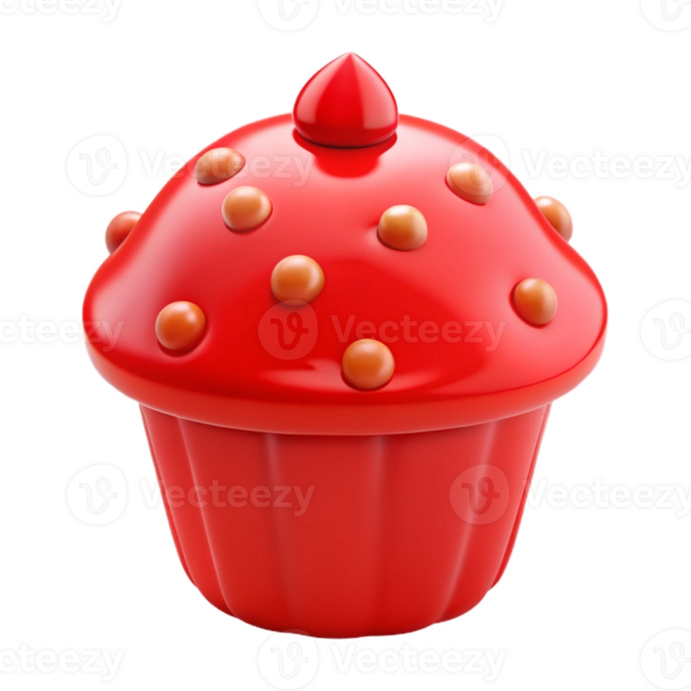 Red Cupcake with Sprinkles png