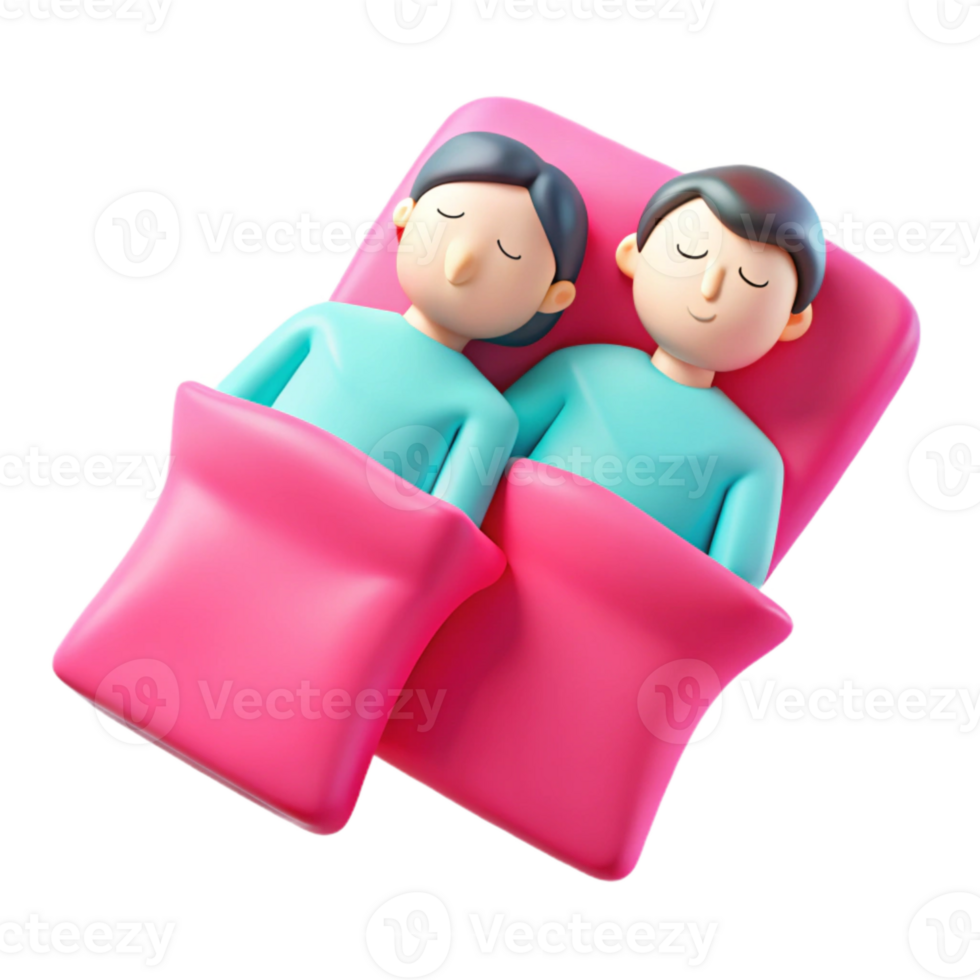 Couple Sleeping in Bed Together png