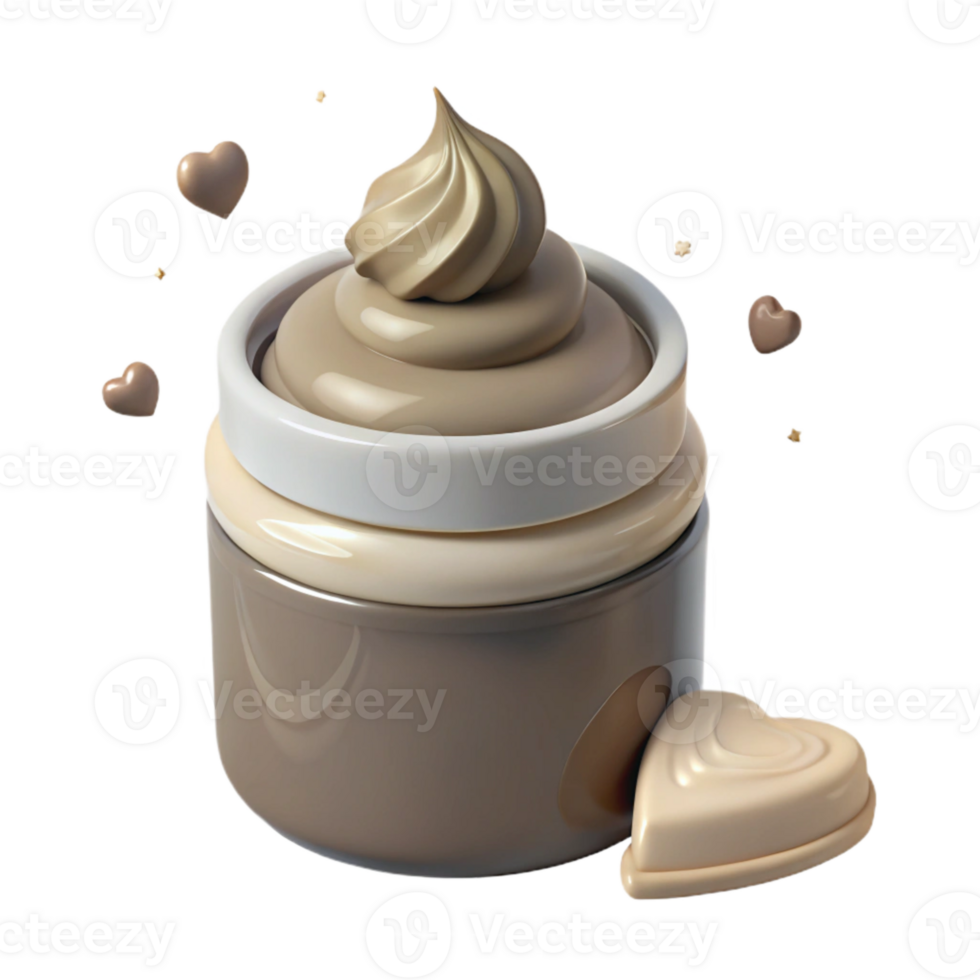 Creamy Moisturizer in Jar with Heart-Shaped Design png