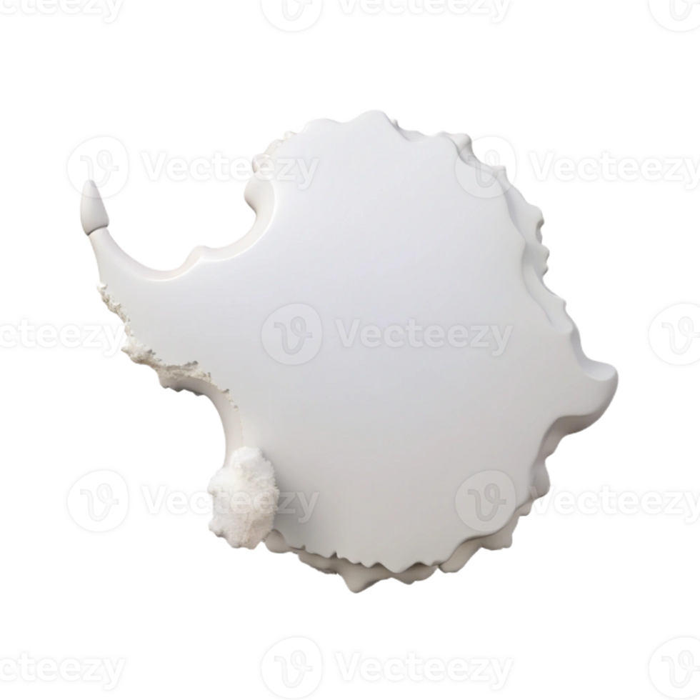 Antarctica 3D Model White Continent Terrain png