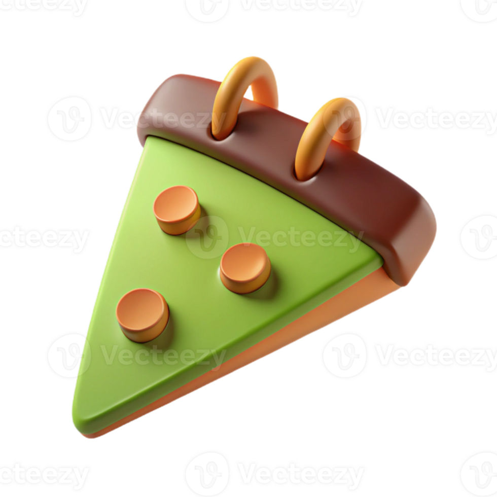 3D Render of a Pizza Slice with Toppings png