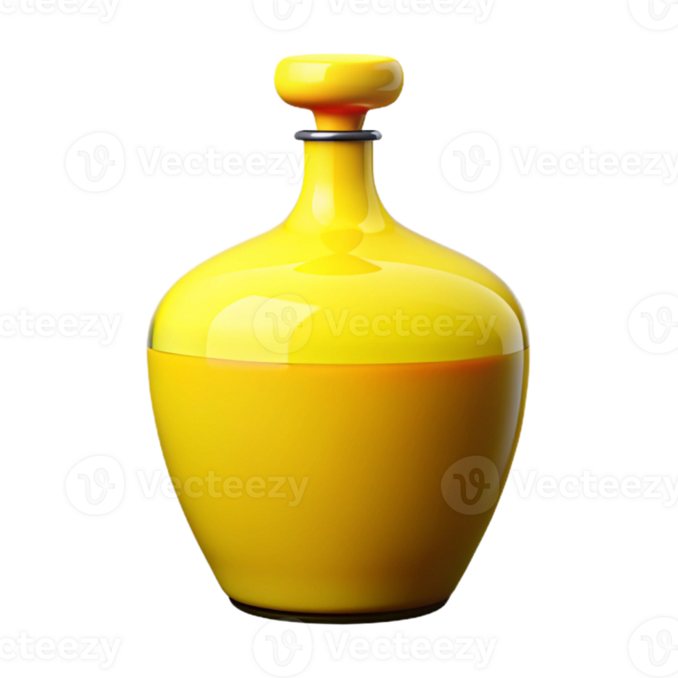 Yellow Glass Decanter with Round Stopper png