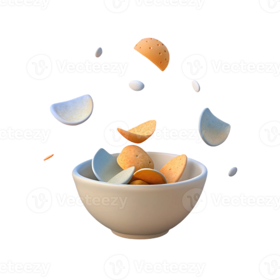 Floating Chips in a Bowl png
