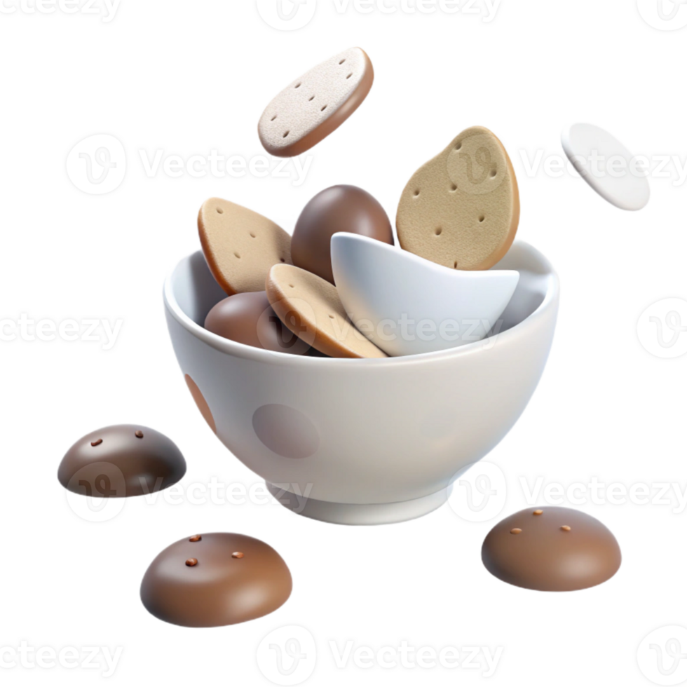 Bowl of Cookies and Chocolate Candies png
