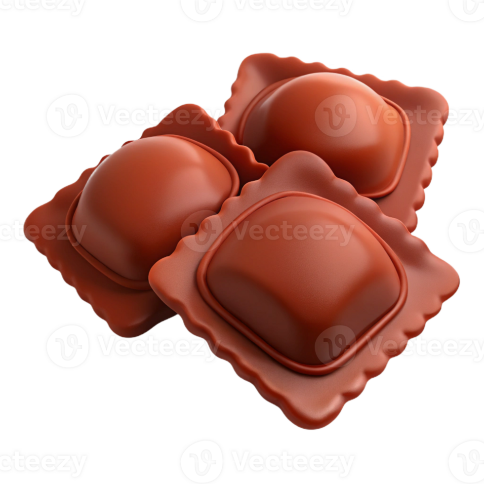 Closeup of Three Ravioli with Crispy Edges png