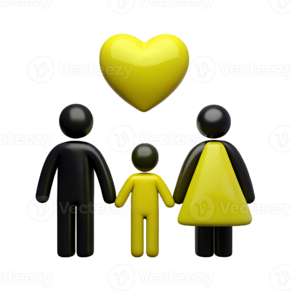 Family Icon with Yellow Heart png