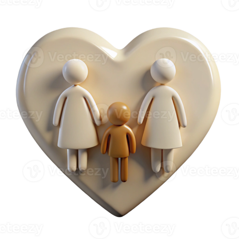 Heart Symbol with Family of Three png