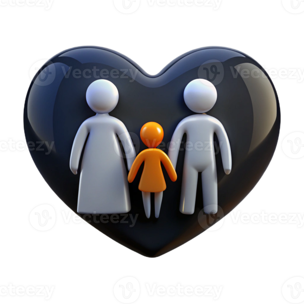 Family Love Heart Symbol With Parents And Child png