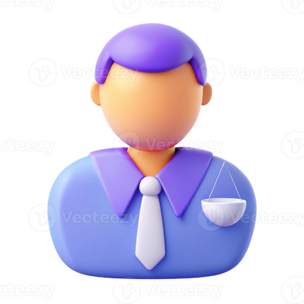 3D Cartoon Illustration of a Person with a Scale of Justice png