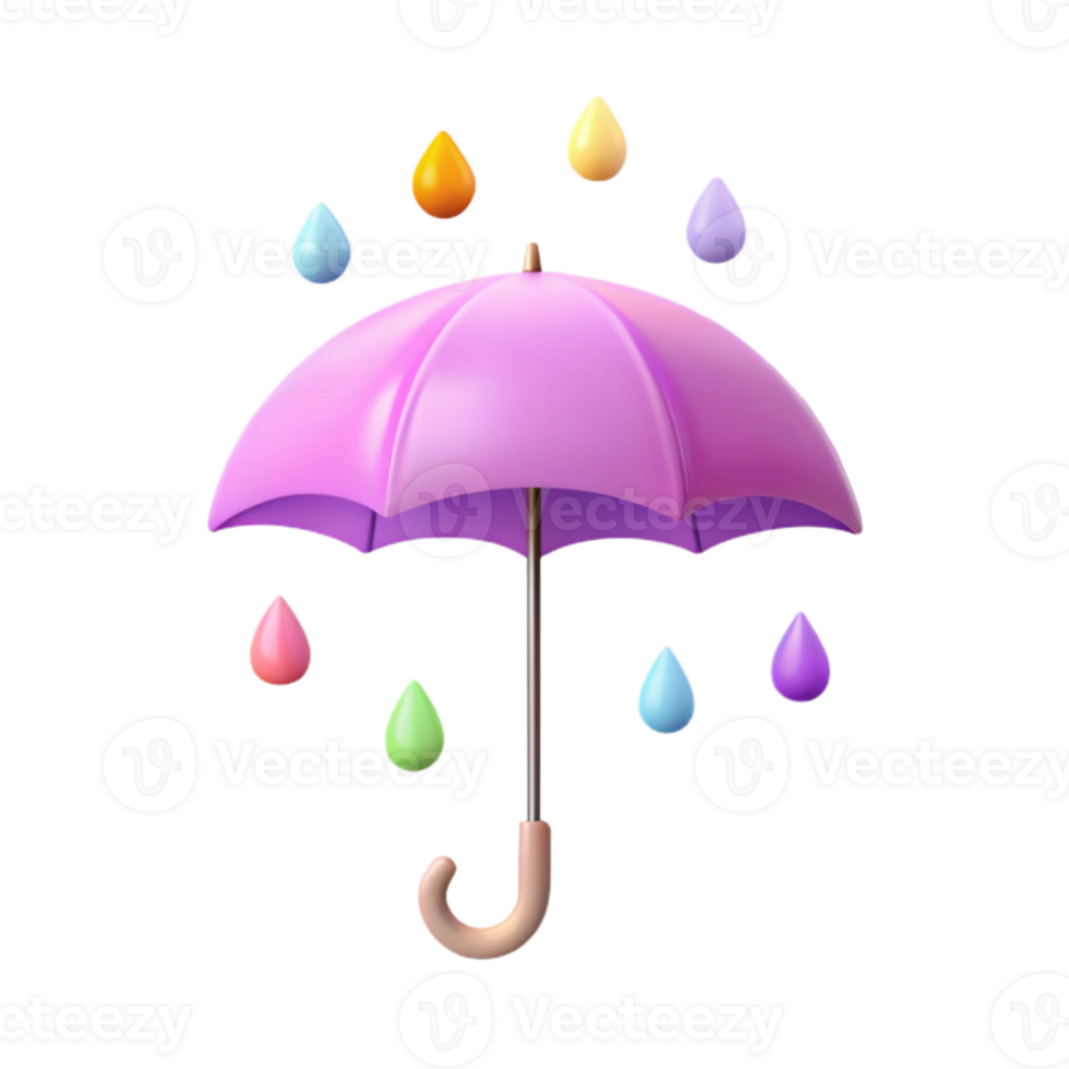 Colorful Rain Umbrella png
