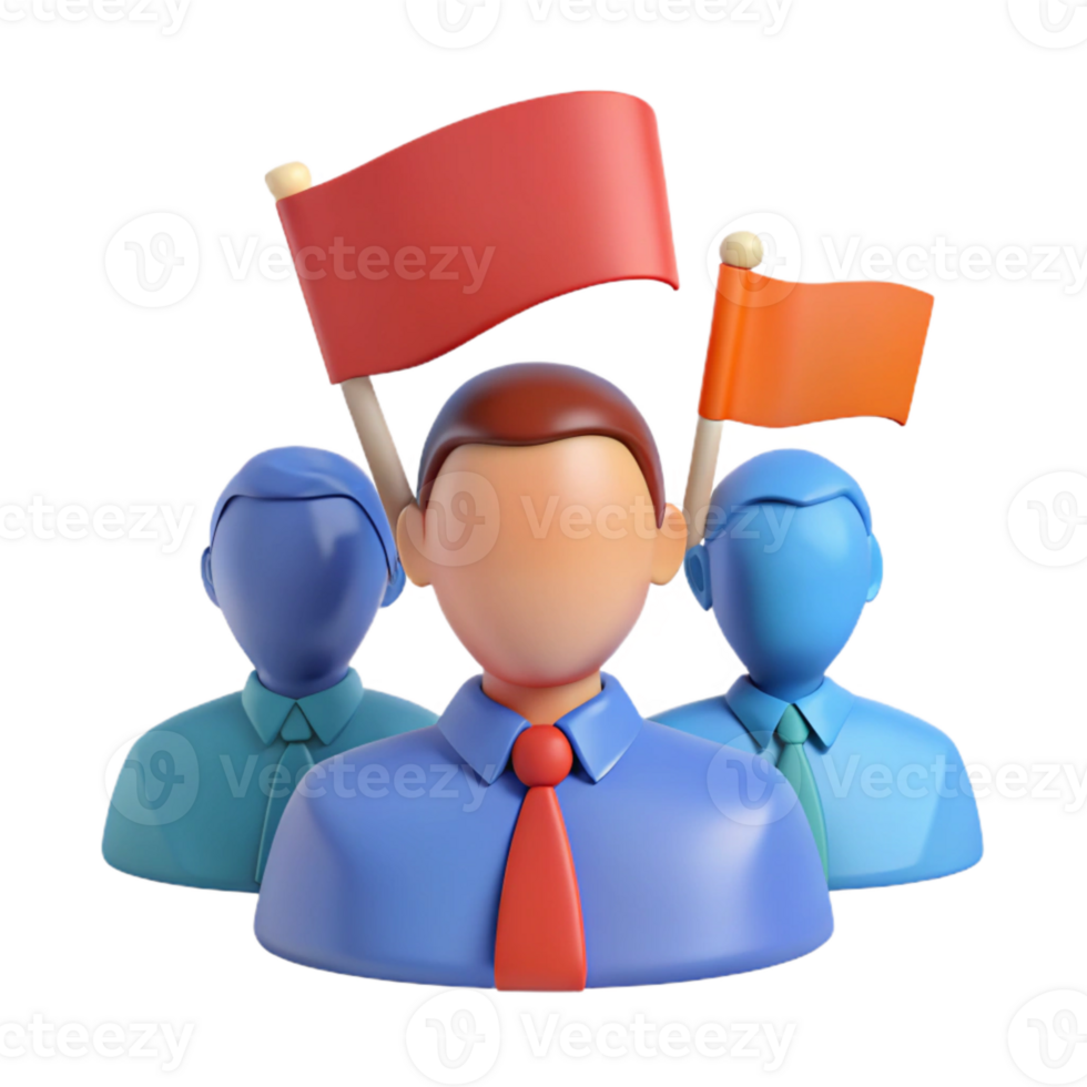 3D Cartoon Characters With Flags png