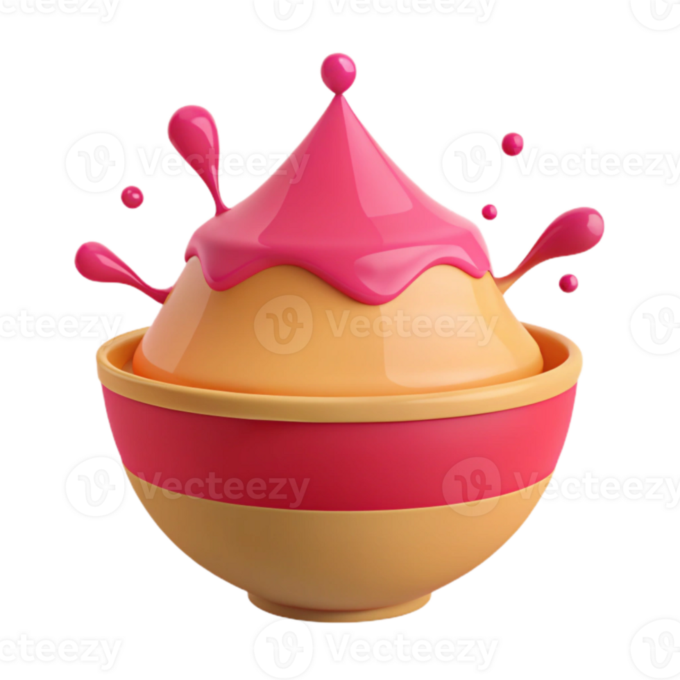 Pink and Orange Splashes in a Bowl png